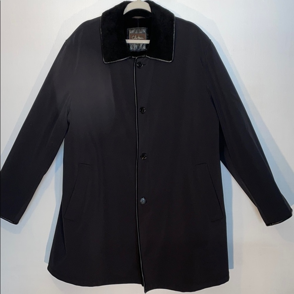 Cole Haan Nylon and Lambskin Coat